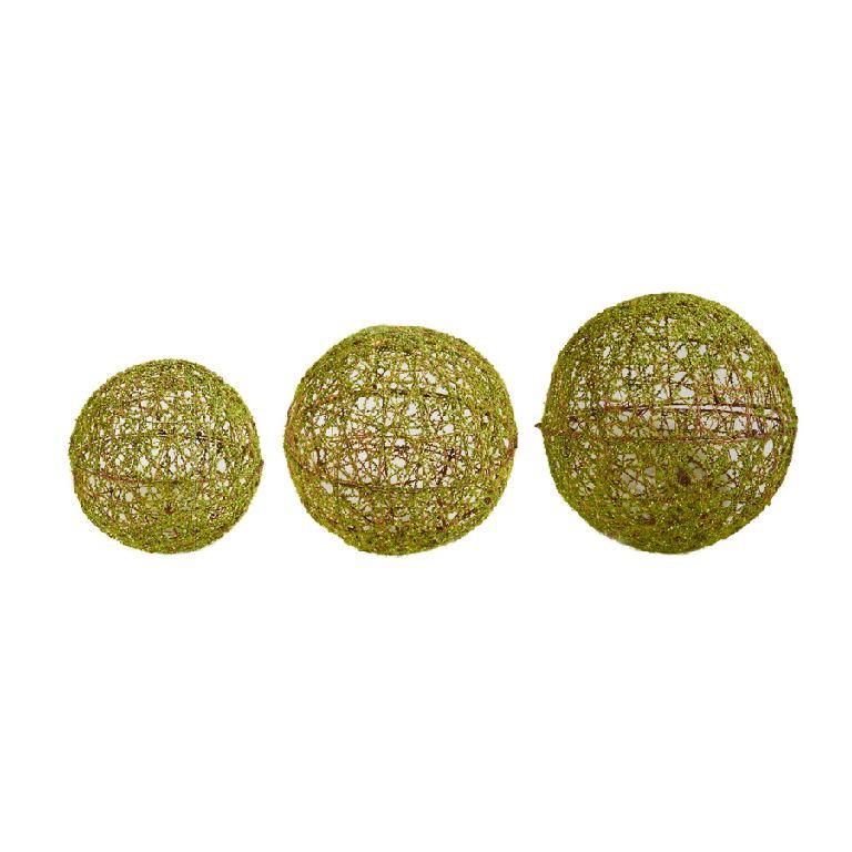 Green Mossy Round Wire Ball