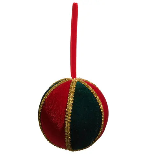Red and Green Velvet Ornament 5" winterland