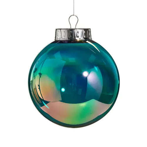 Teal Seamless Iridescent Ball 8" winterland