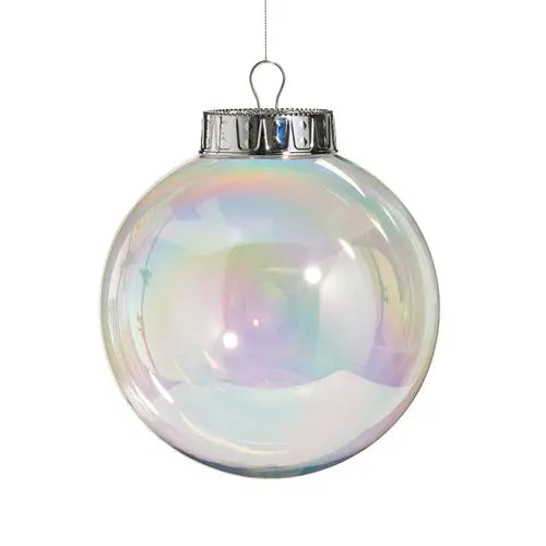 Clear Seamless Iridescent Ball 8" winterland