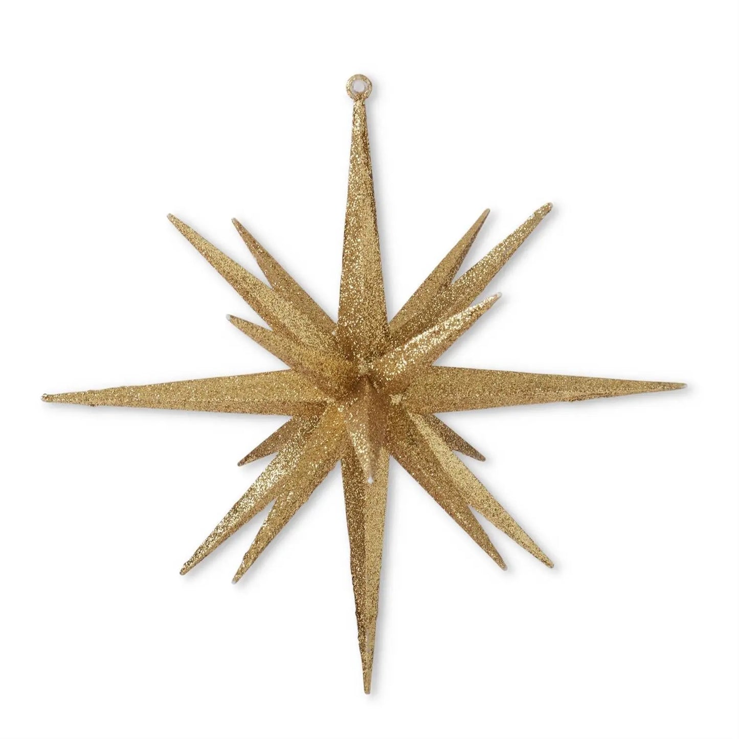Multi-Point Gold Glittered Star Ornament Winterland