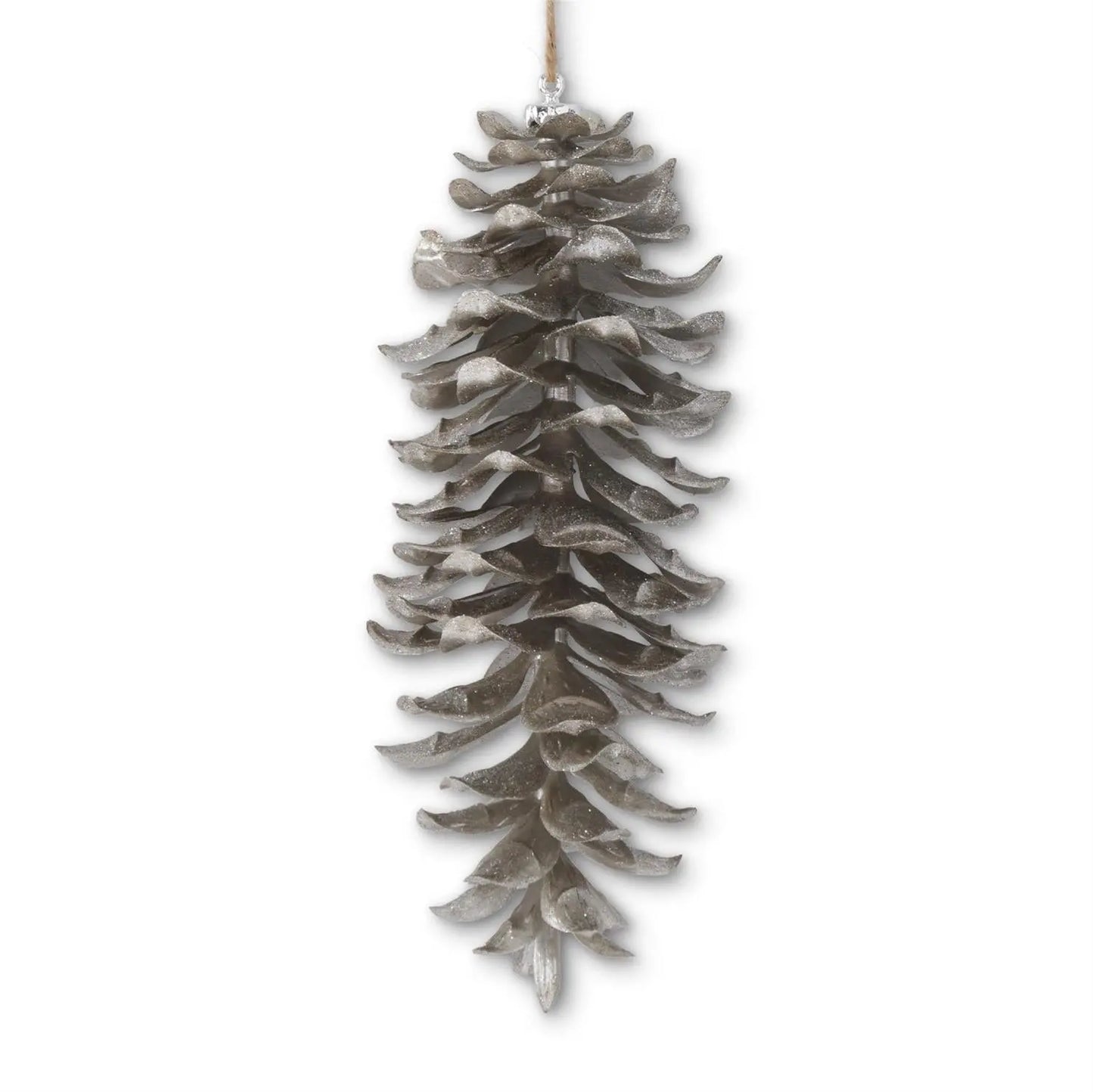 Silver Glittered Shatterproof Pinecone Ornament Winterland