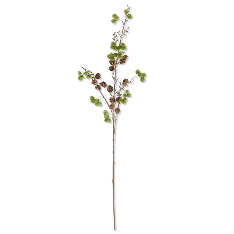 Glittered Larch Pine Stem w/Mini Pinecones