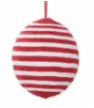 Red & White Striped Rope Ball Ornament 6.25" Winterland