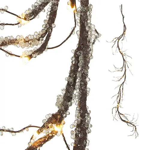 Lighted Iced Glnd W/48 White Lights winterland