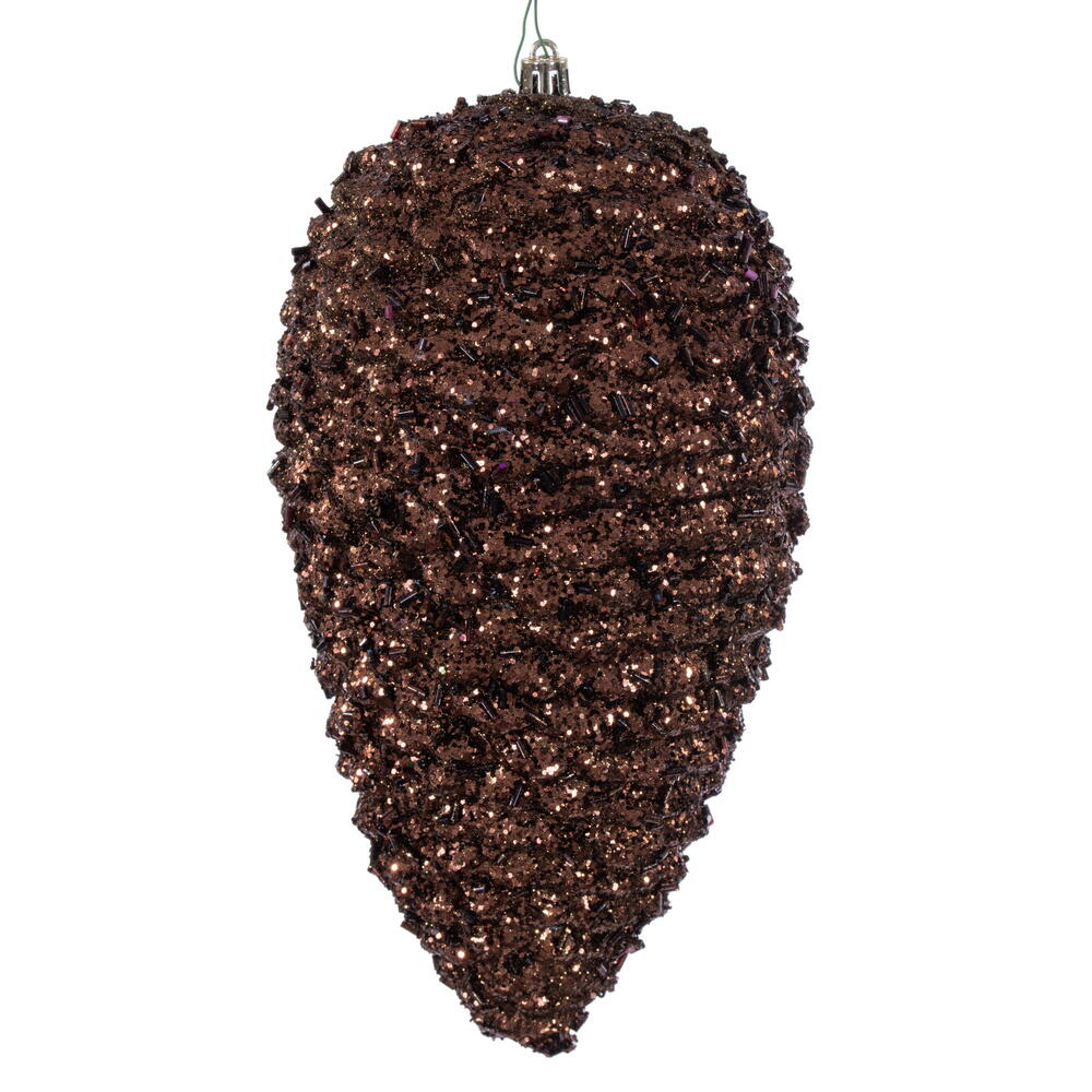Mocha Glitter Pinecone