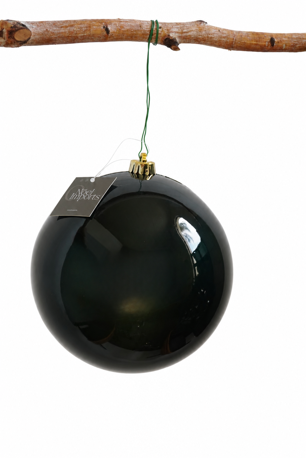 Esfera navideña de 20 cm color verde musgo, aperlado Noel Imports