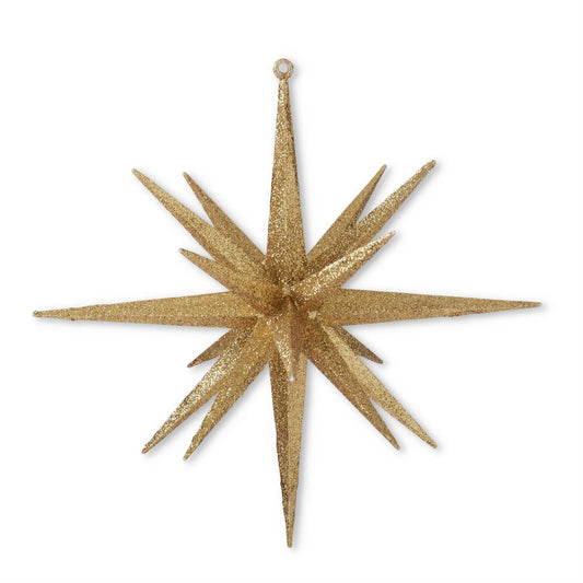 Multi-Point Gold Glittered Star Ornament