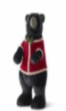 Standing Bear in Burgundy & Gold Velvet Coat w/Green Bow T