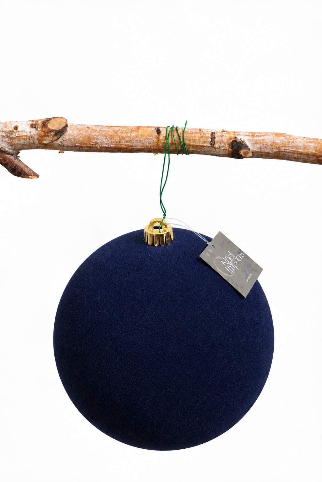 Esfera navideña de 20 cm color azul Berry, terciopelo Noel Imports