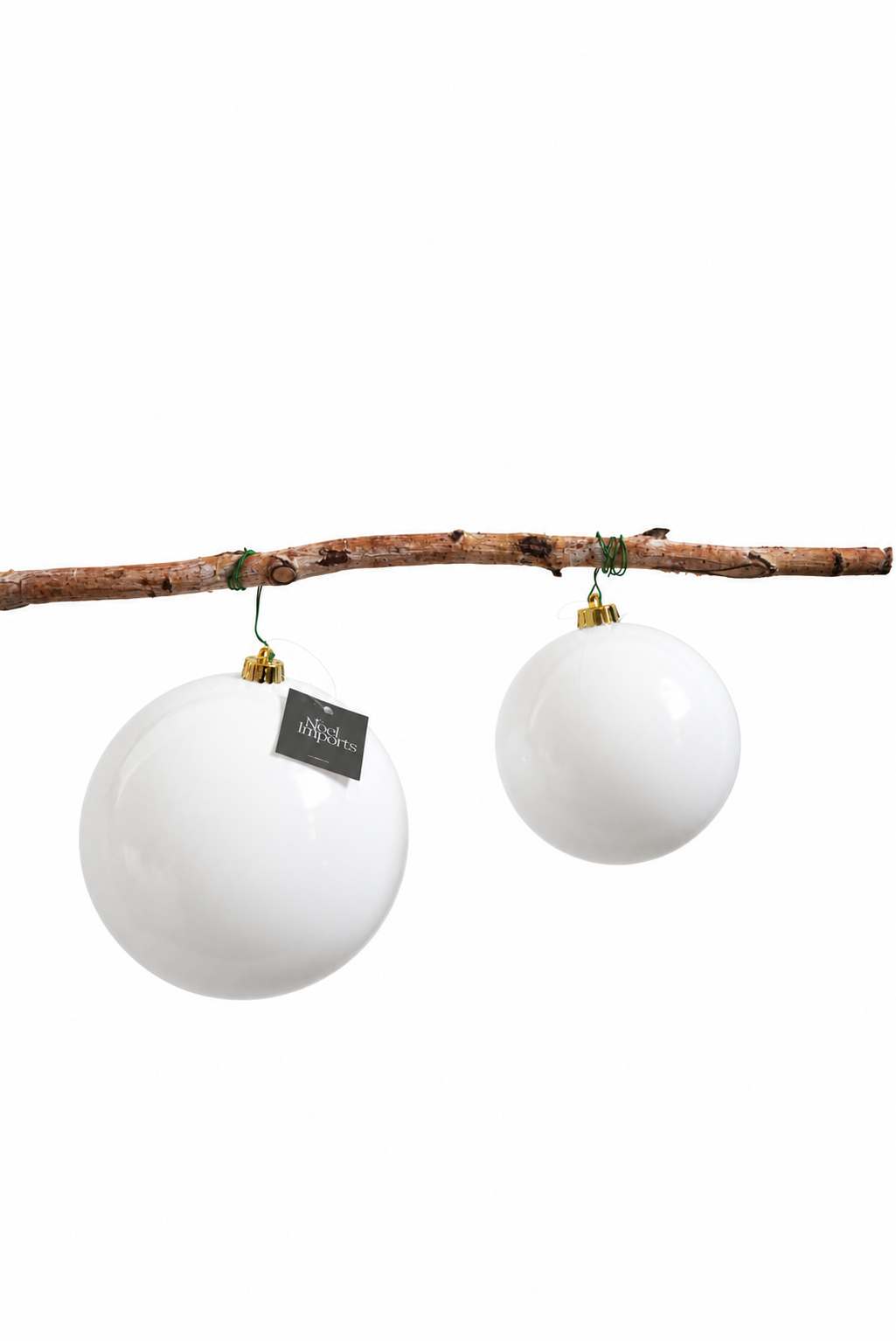 Esfera navideña de 15 cm color blanco, brillante Noel Imports