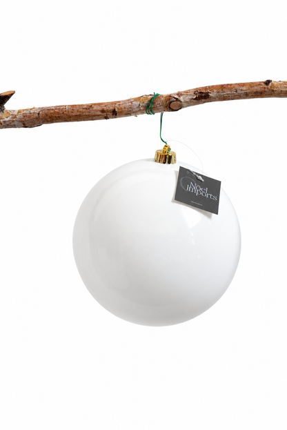 Esfera navideña de 20 cm color blanco, brillante Noel Imports