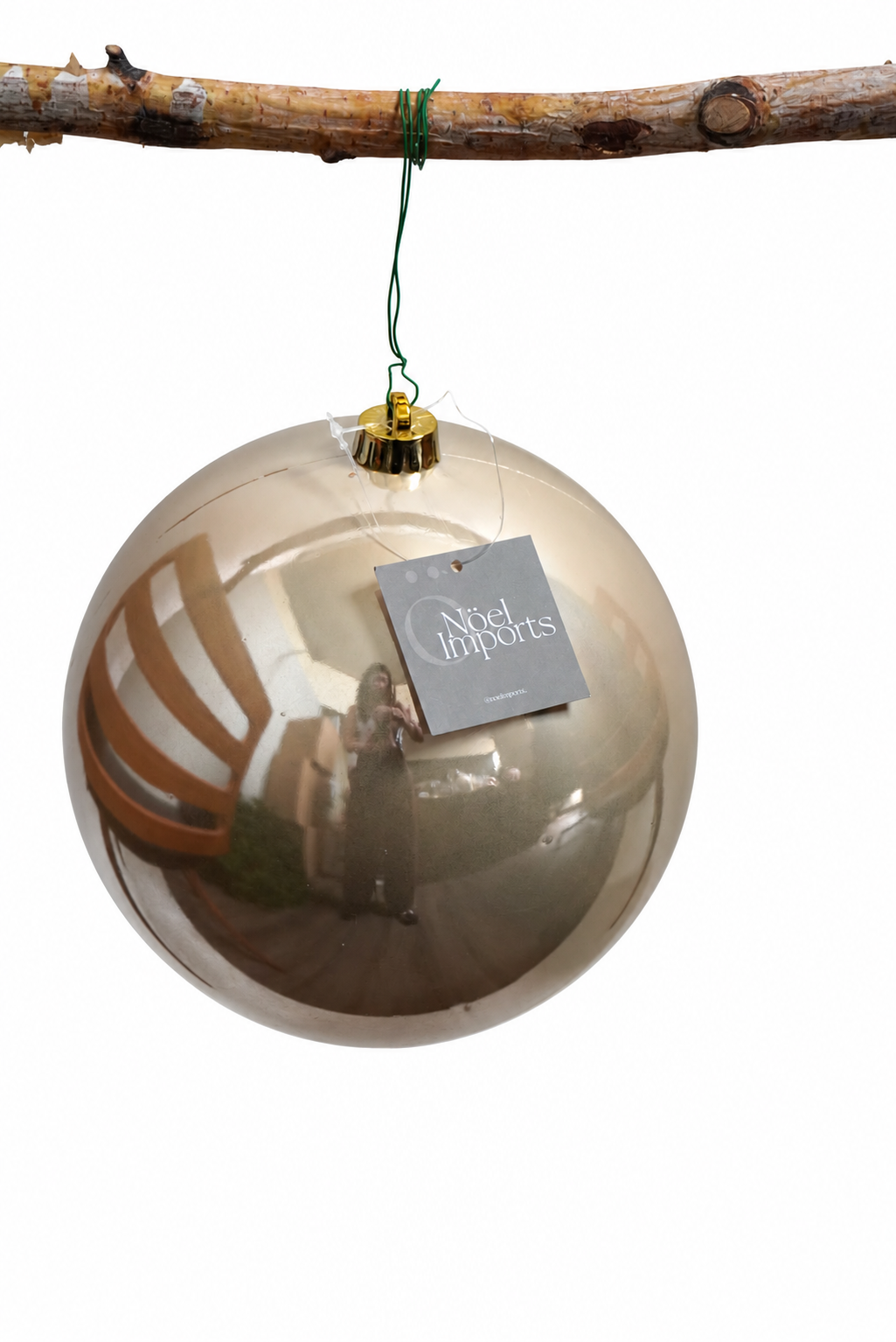 Esfera navideña de 20 cm color champán, aperlado Noel Imports