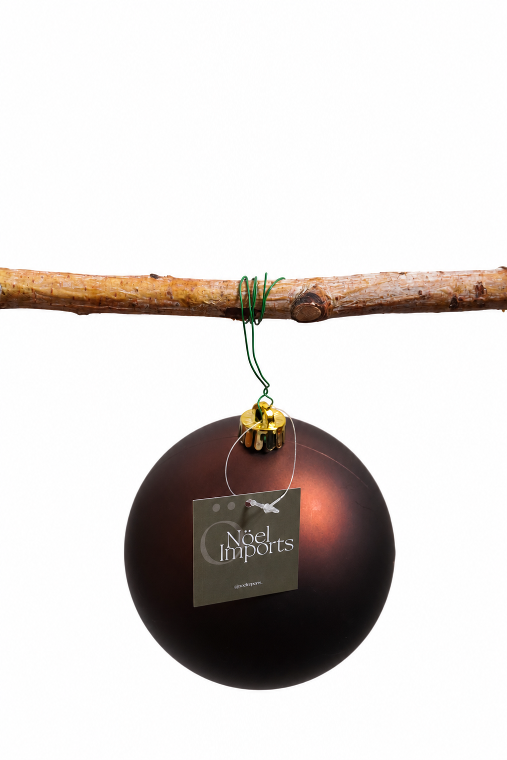 Esfera navideña de 15 cm color chocolate, brillante y mate Noel Imports