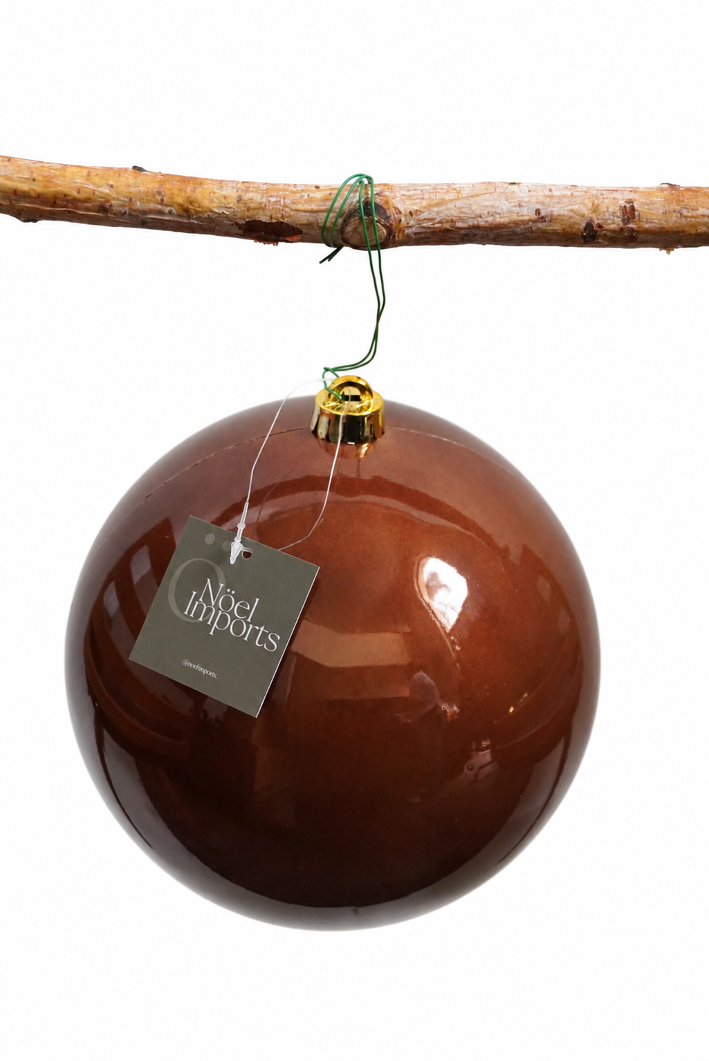 Esfera navideña de 20 cm color chocolate, aperlado Noel Imports