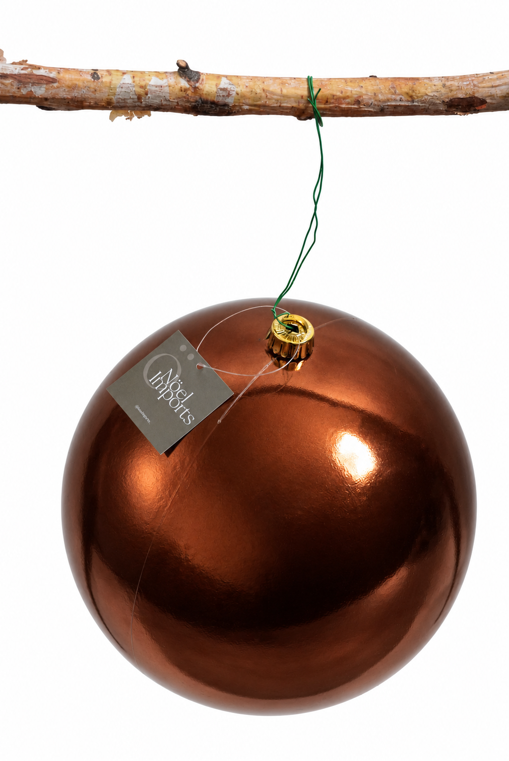 Esfera navideña de 20 cm color chocolate, brillante Noel Imports