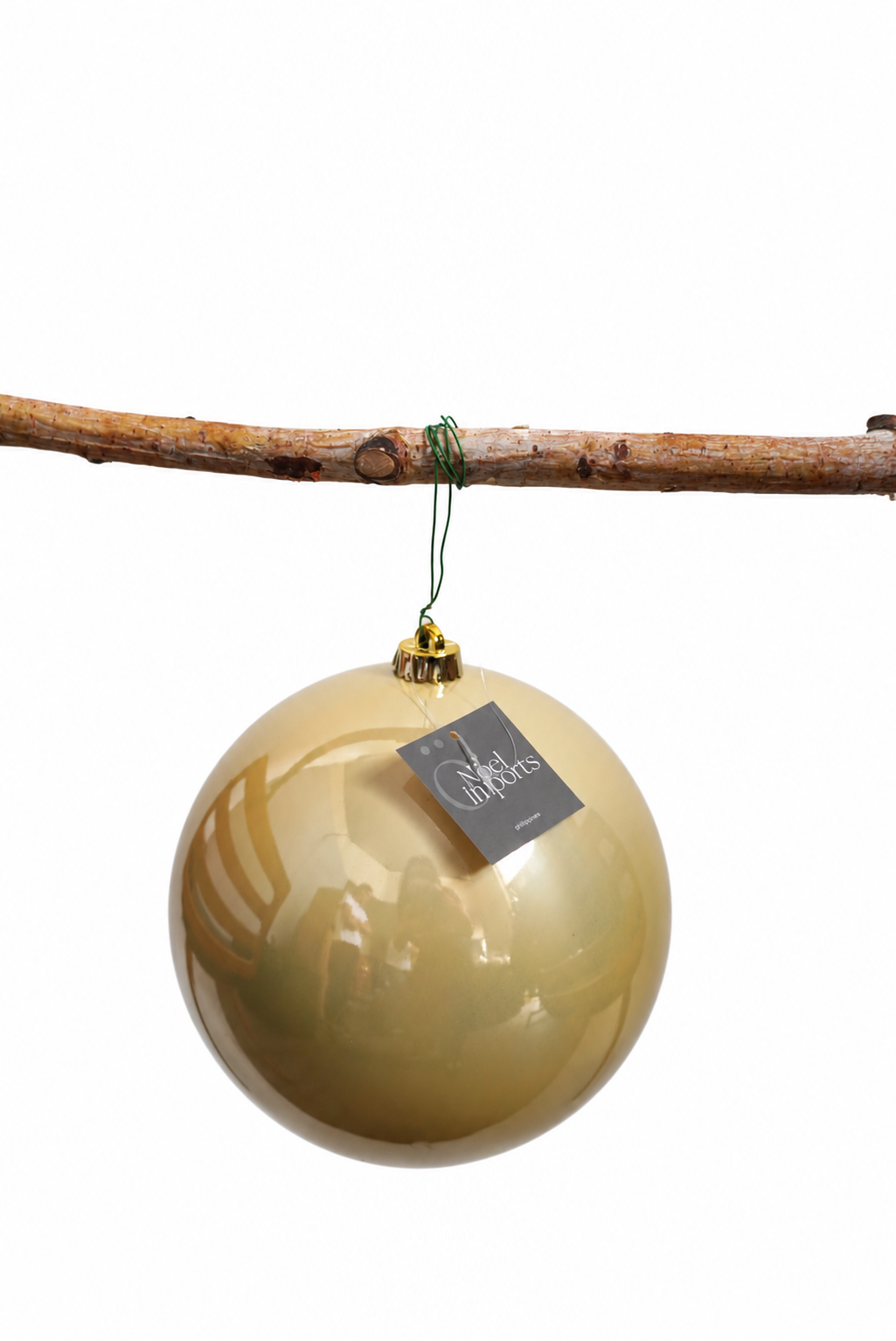 Esfera navideña de 20 cm color dorado, aperlado Noel Imports
