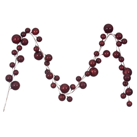 Wine Pearl Branch Ball Garland