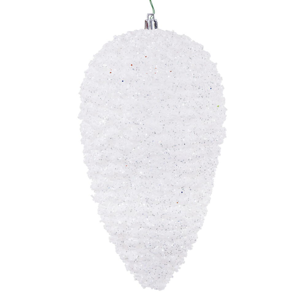 White Glitter Pinecone