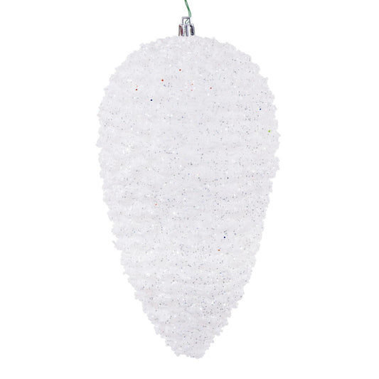 White Glitter Pinecone