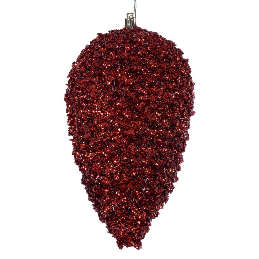 Burgundy Glitter Pinecone