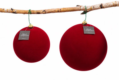 Esfera navideña de 25 cm color rojo, terciopelo Noel Imports