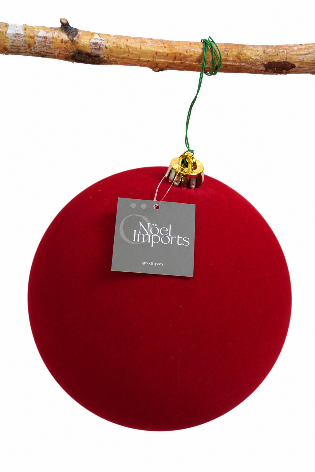 Esfera navideña de 25 cm color rojo, terciopelo Noel Imports
