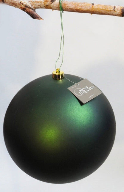 Esfera navideña de 25 cm color verde musgo, mate Noel Imports